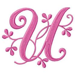 beginner-friendly monogram machine embroidery pattern - Monogram U for patchwork quilt blocks