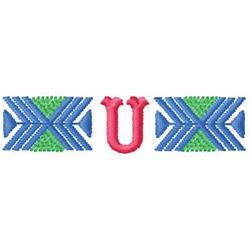 quick stitch monogram machine embroidery pattern - Monogram U for Kids Backpacks