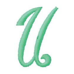 quick stitch monogram machine embroidery pattern - Monogram U for kitchen tea towels