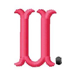 Monogram U - 4x4 monogram quick stitch embroidery design for decorative pillow covers