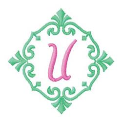 Monogram U - 4x4 monogram quick stitch machine embroidery design for reusable tote bags