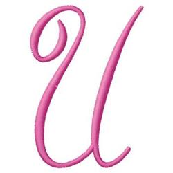 quick stitch monogram machine embroidery pattern - Monogram U for kitchen tea towels