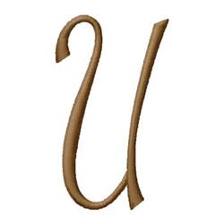 quick stitch monogram machine embroidery pattern - Monogram U for kitchen tea towels