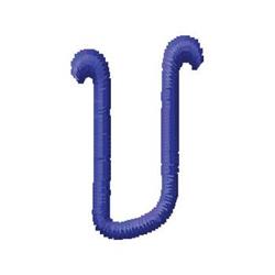 Monogram U - 4x4 monogram quick stitch embroidery design for patchwork quilt blocks