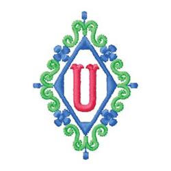 monogram quick stitch machine embroidery - Monogram U perfect for kitchen tea towels