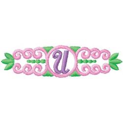 quick stitch leaf machine embroidery pattern - Monogram U for Kids Backpacks