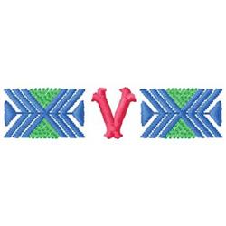 monogram quick stitch machine embroidery - Monogram V perfect for reusable tote bags