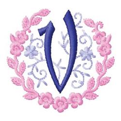 leaf beginner-friendly machine embroidery - Monogram V perfect for kitchen tea towels