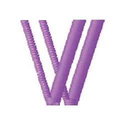 Monogram W - 4x4 monogram quick stitch machine embroidery design for reusable tote bags