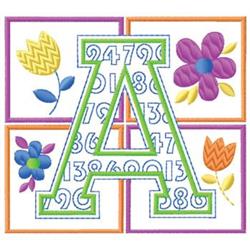 leaf detailed machine digital embroidery - Upper Case A perfect for reusable tote bags