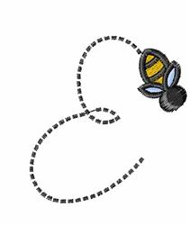quick stitch bee machine digital embroidery pattern - Bee E perfect for kitchen aprons