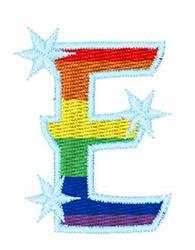 quick stitch magic machine embroidery pattern - Rainbow Magic E for decorative pillow covers
