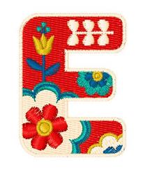 beginner-friendly font machine embroidery pattern - Scandinavian Font E for kitchen aprons