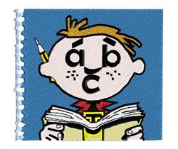 notebook detailed machine embroidery - Boy On A Notebook perfect for T-Shirts