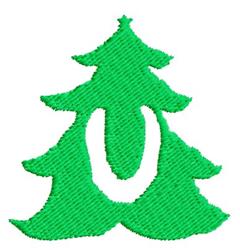 tree quick stitch machine embroidery - Christmas Tree U for decorative pillow covers