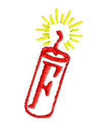 Monogram Firecracker F - 4x4 firecracker quick stitch embroidery design for Birthday Decorations