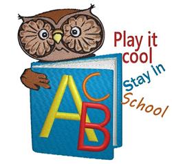 Play It Cool - 5x7 owl detailed machine embroidery design for reusable tote bags