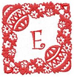 Easter Alpha E - 4x4 alpha detailed embroidery design for patchwork quilt blocks