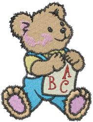 bear detailed machine embroidery - ABC Bear perfect for decorative pillow covers