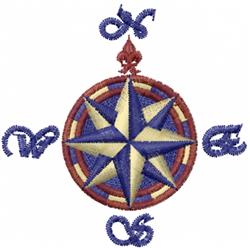 Compass - 4x4 star beginner-friendly machine embroidery design for reusable tote bags