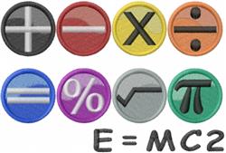 E = MC2 - 5x7 mc2 detailed machine machine embroidery design perfect for Backpacks