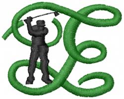 quick stitch letter machine embroidery pattern - Golf Letter E for Golf Towels