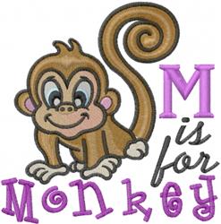 detailed monkey machine embroidery pattern - Monkey M for decorative pillow covers