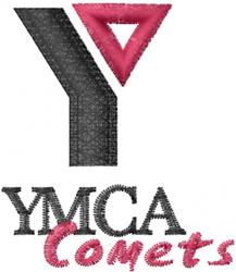 YMCA Comets - 4x4 comet quick stitch machine embroidery design for reusable tote bags