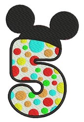 detailed five machine embroidery pattern - Mickey Mouse Five for patchwork quilt blocks