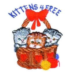 detailed cat machine embroidery pattern - Kittens For Free for decorative pillow covers
