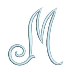 quick stitch script machine embroidery pattern - Classic Script M for cute baby onesies