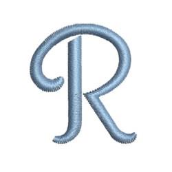 Executive Blue R - 4x4 executive quick stitch embroidery design for reusable tote bags