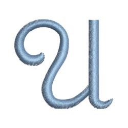 Executive Blue U - 4x4 executive quick stitch embroidery design for cute baby onesies