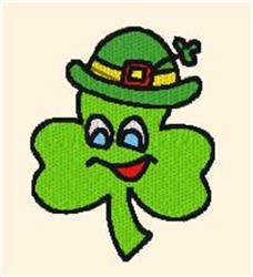 detailed leaf machine embroidery pattern - Smiley Clover for Kids Room Decor