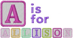 allison beginner-friendly machine embroidery - A Is For Allison for cute baby onesies