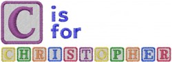 C Is For Christopher - 5x7 christopher detailed embroidery design for decorative pillow covers