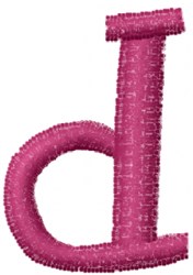 quick stitch lowercase machine embroidery pattern - Dot Lowercase d for kitchen aprons
