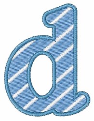 quick stitch lowercase machine embroidery pattern - Lowercase d for reusable tote bags