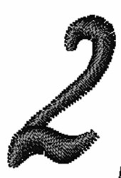 numeral quick stitch machine digital embroidery - Numeral 2 perfect for Party Favors