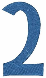 Numeral 2 - 4x4 numeral quick stitch machine embroidery design for kitchen tea towels