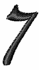 quick stitch numeral machine embroidery pattern - Numeral 7 for reusable tote bags