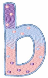 Polka Dot Lowercase b - 4x4 lowercase quick stitch embroidery design for cute baby onesies