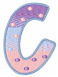 quick stitch lowercase machine embroidery pattern - Polka Dot Lowercase c for decorative pillow covers