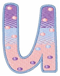 quick stitch lowercase machine embroidery pattern - Polka Dot Lowercase u for decorative pillow covers