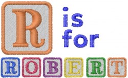 beginner-friendly robert machine embroidery pattern - R Is For Robert for patchwork quilt blocks