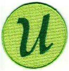 detailed letter machine embroidery pattern - FSL Monogram Letter U for kitchen tea towels