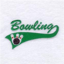 Bowling Script Tail - 5x7 tail detailed machine embroidery design for Bowling Shirts