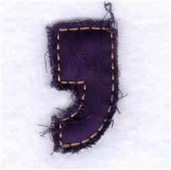 Comma - 4x4 comma applique machine embroidery design perfect for reusable tote bags