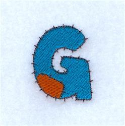 quick stitch patch machine digital embroidery pattern - Patch G perfect for Name Tags