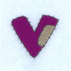 beginner-friendly patch machine embroidery pattern - Patch V for reusable tote bags